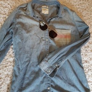 American Eagle chambray Western shirt